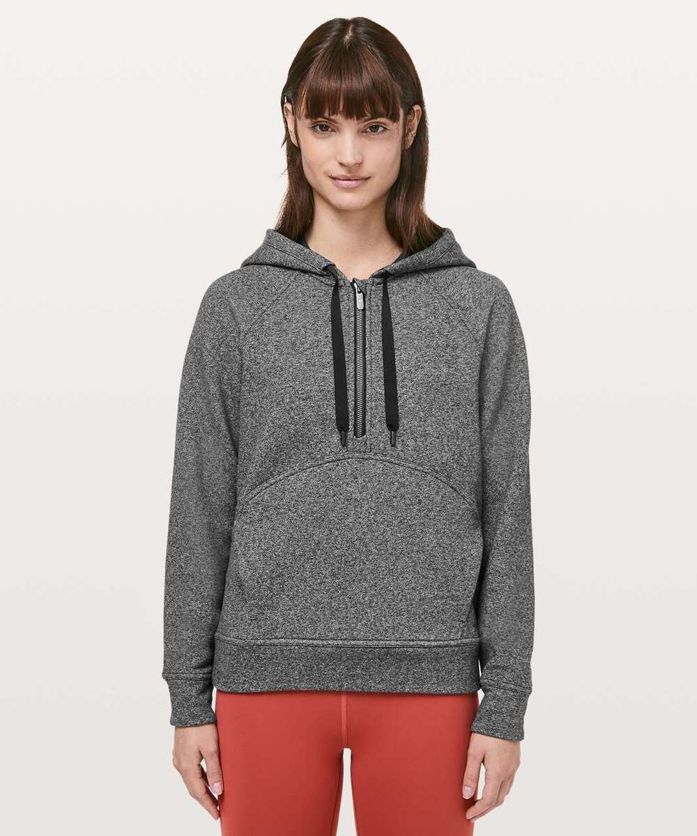 Lululemon Catch A Moment Pullover Hoodie Womens 8 Heather Gray Half-Zip Relaxed